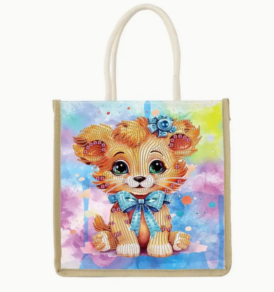 Diamond Painting Einkaufstasche Hundebaby